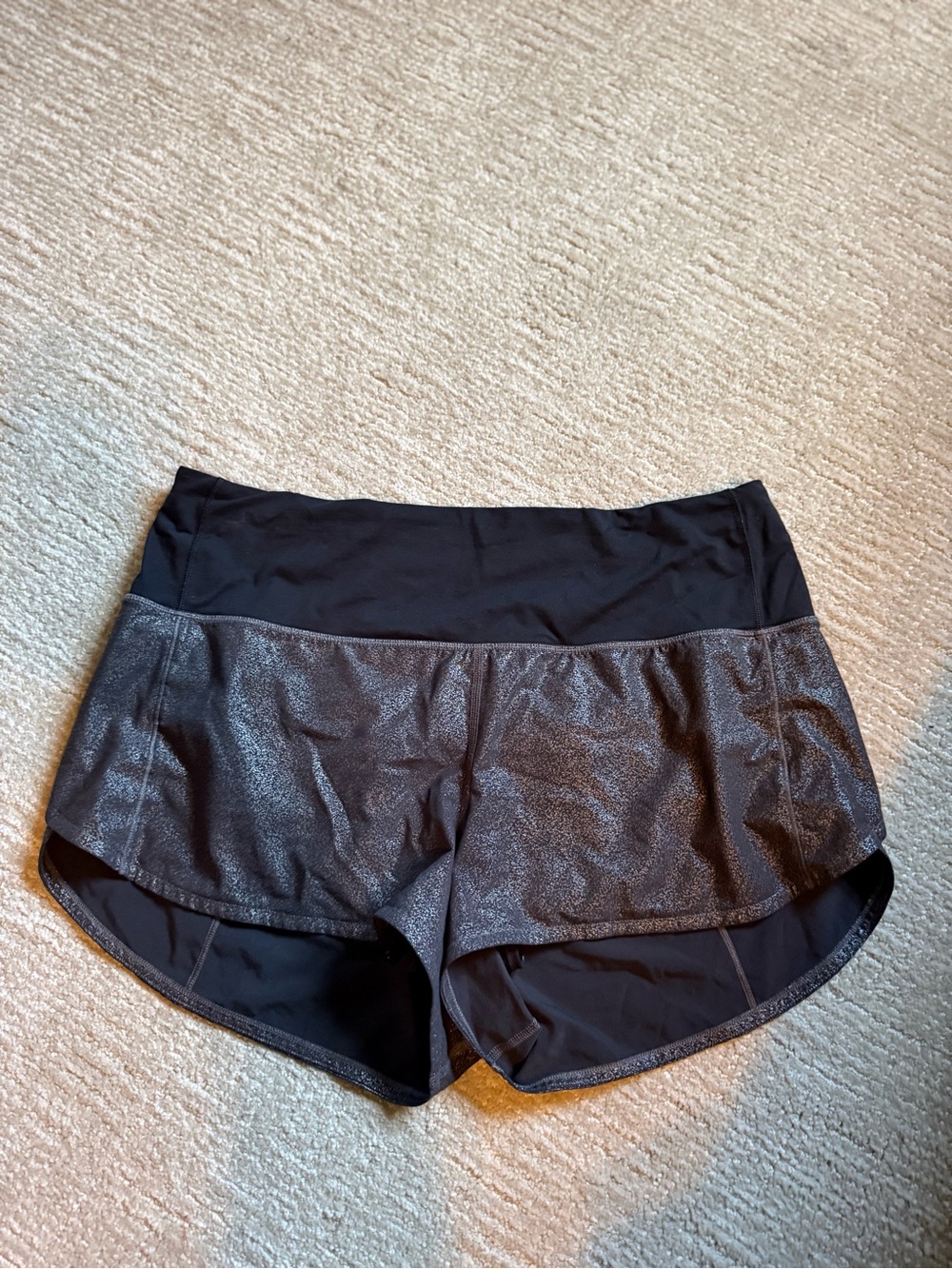 Black Metallic shimmery Lululemon Shorts size 10